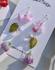 Purple Rose Earrings