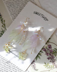 Green-Purple Calla Lily Butterfly Earrings