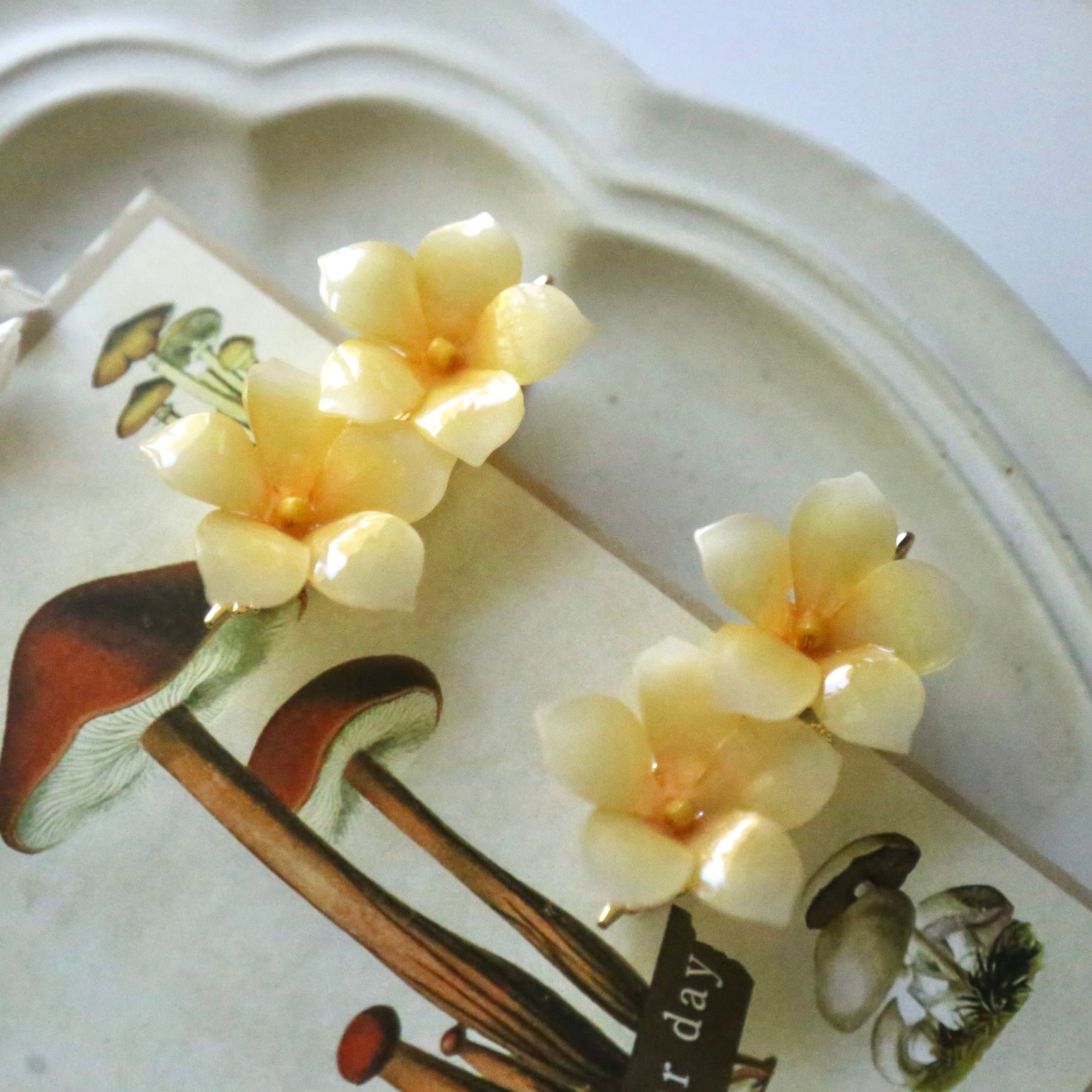 Shrink Plastic Plumeria Hair Clips