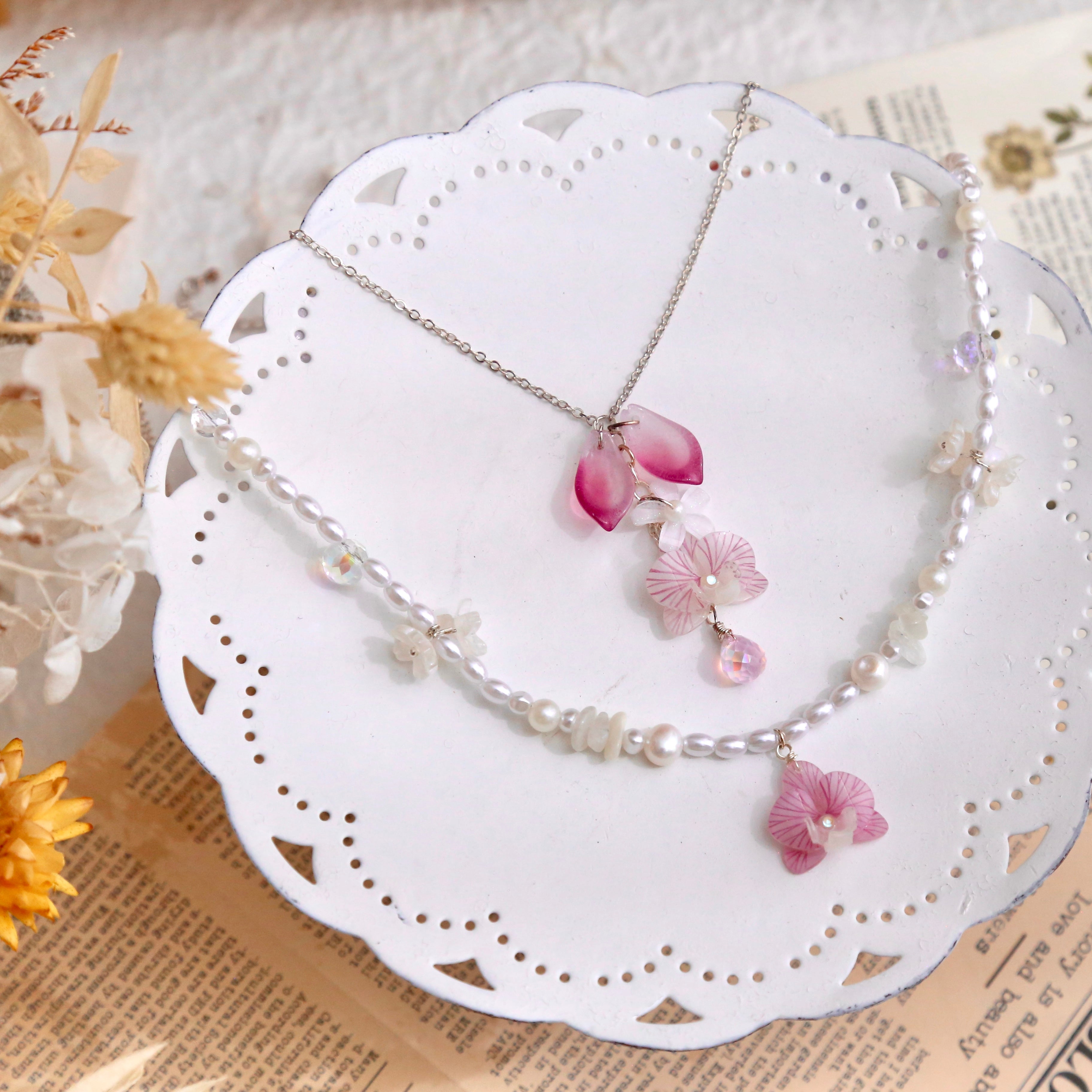 Orchid Flower Necklace