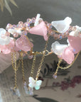 White & Pink Calla Lily Bracelet