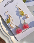 Pink Rose Earrings