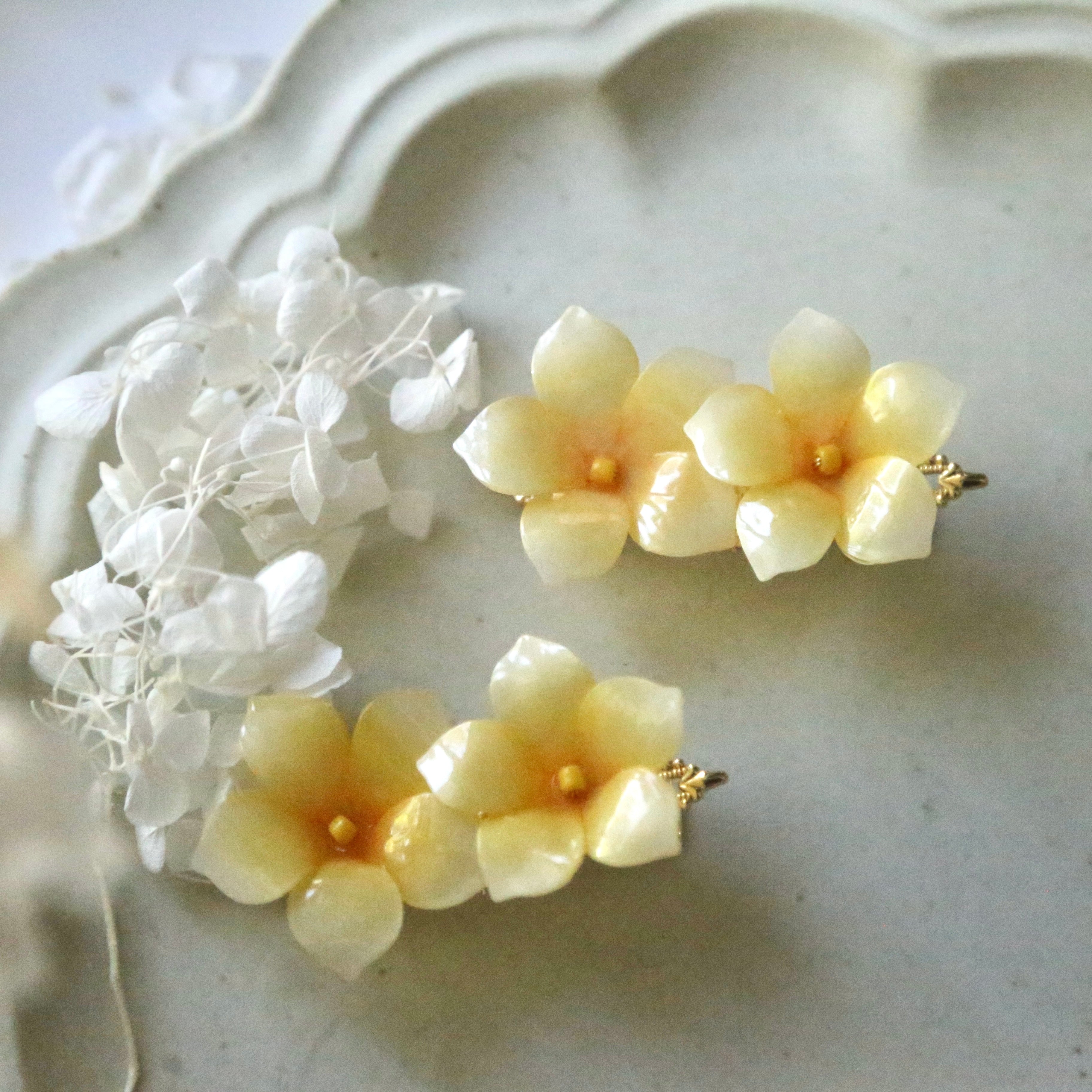 Shrink Plastic Plumeria Hair Clips