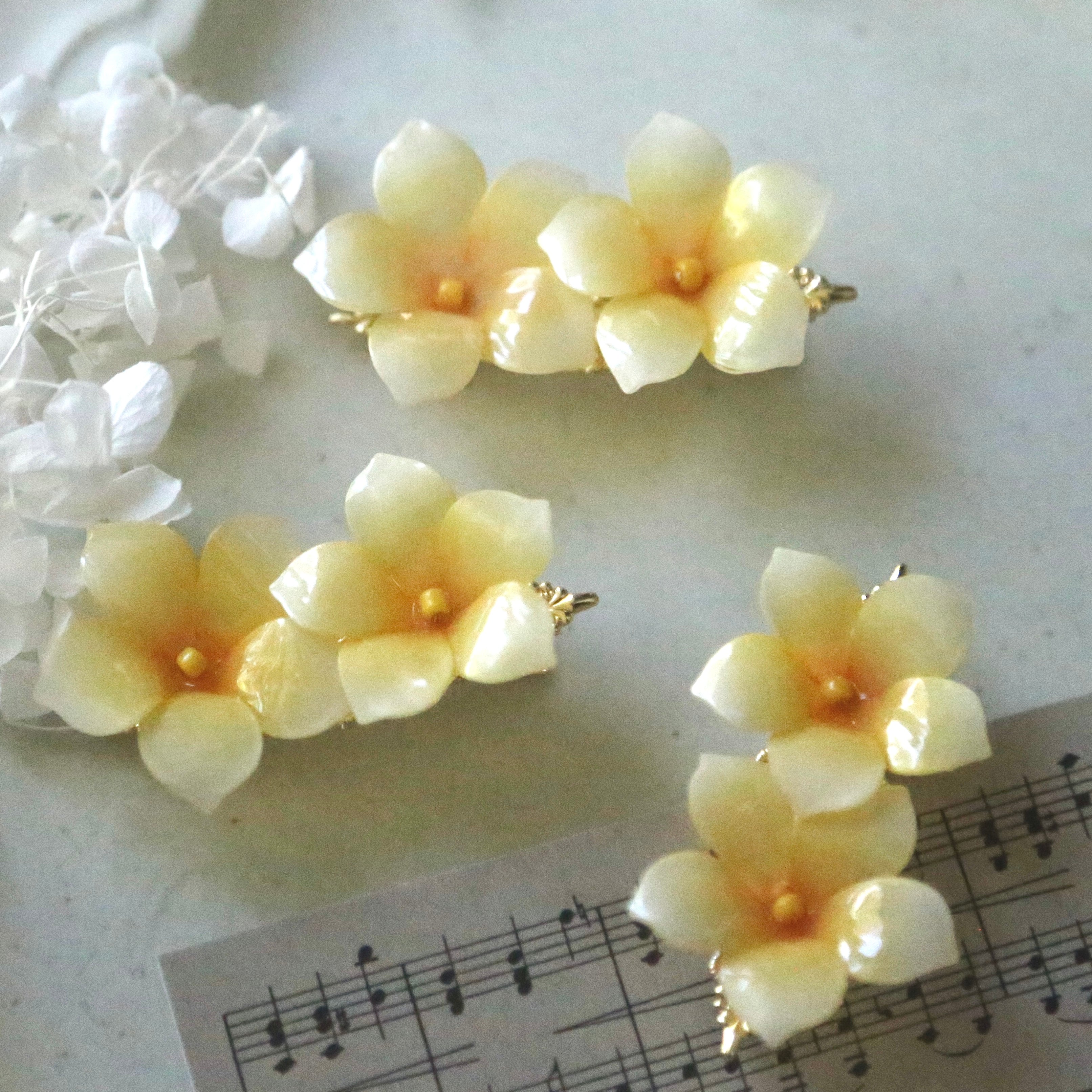 Shrink Plastic Plumeria Hair Clips