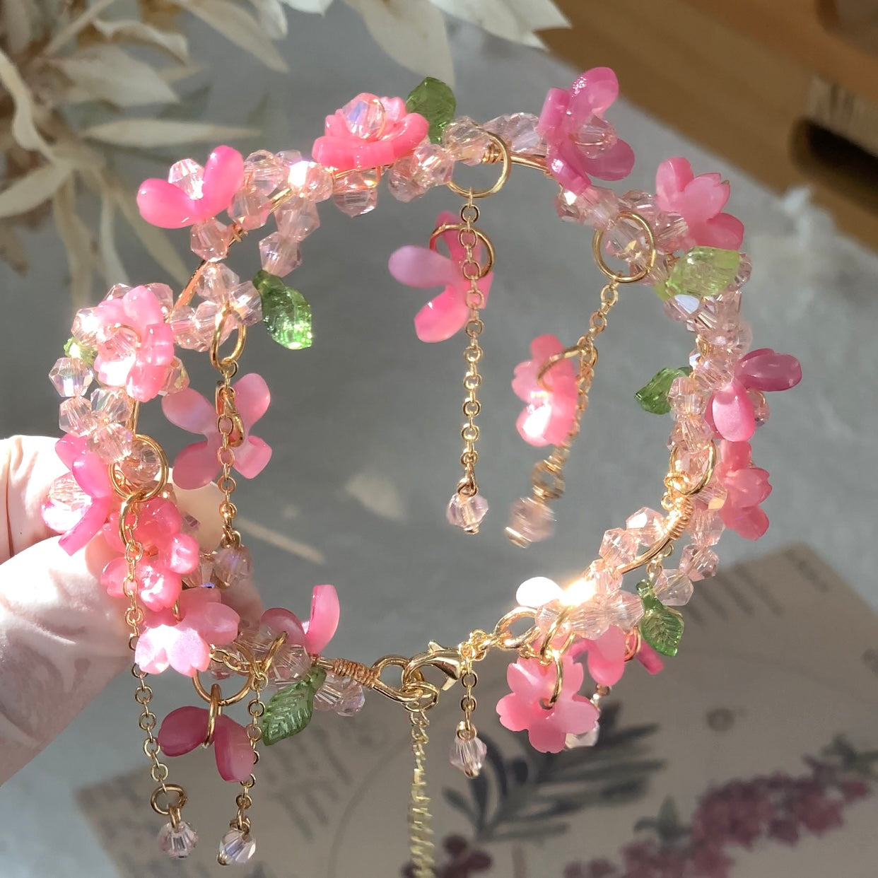 Cherry Blossom Wreath Bracelet