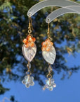 Orange Blossom Leaf Drop Earrings