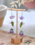 Purple Rose Earrings
