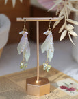 Green-Purple Calla Lily Butterfly Earrings