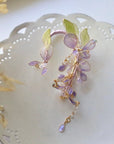 Wisteria Resin Wire-Wrapped Ear Cuffs
