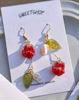 Red Rose Earrings