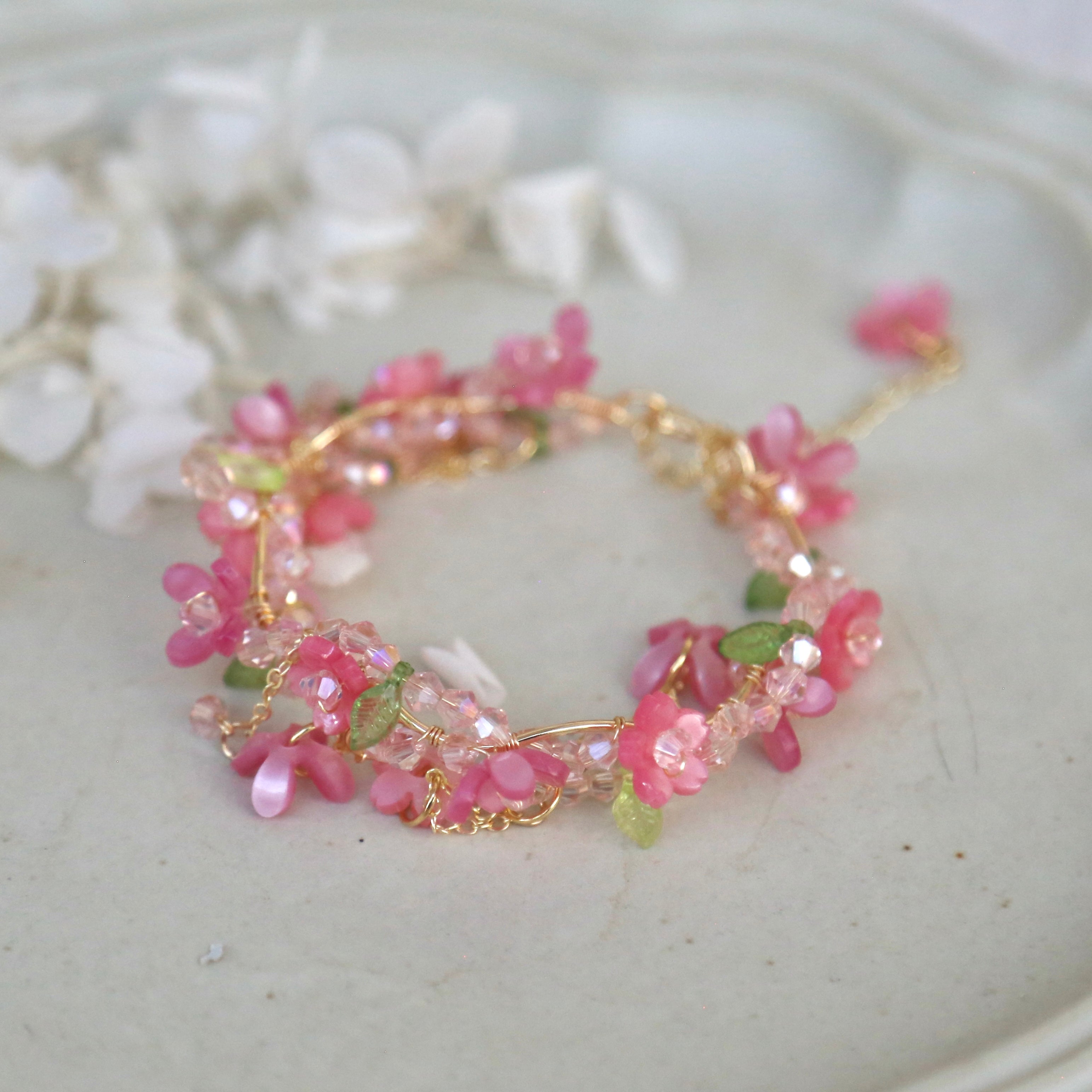 Cherry Blossom Wreath Bracelet