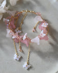 White & Pink Calla Lily Bracelet