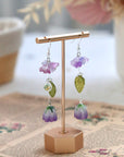 Purple Rose Earrings