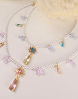 Hydrangea Pearl Star Drop Necklace
