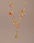 Orange Blossom Crystal Drop Necklace