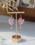 Shrink Plastic Sakura Blossom Earrings