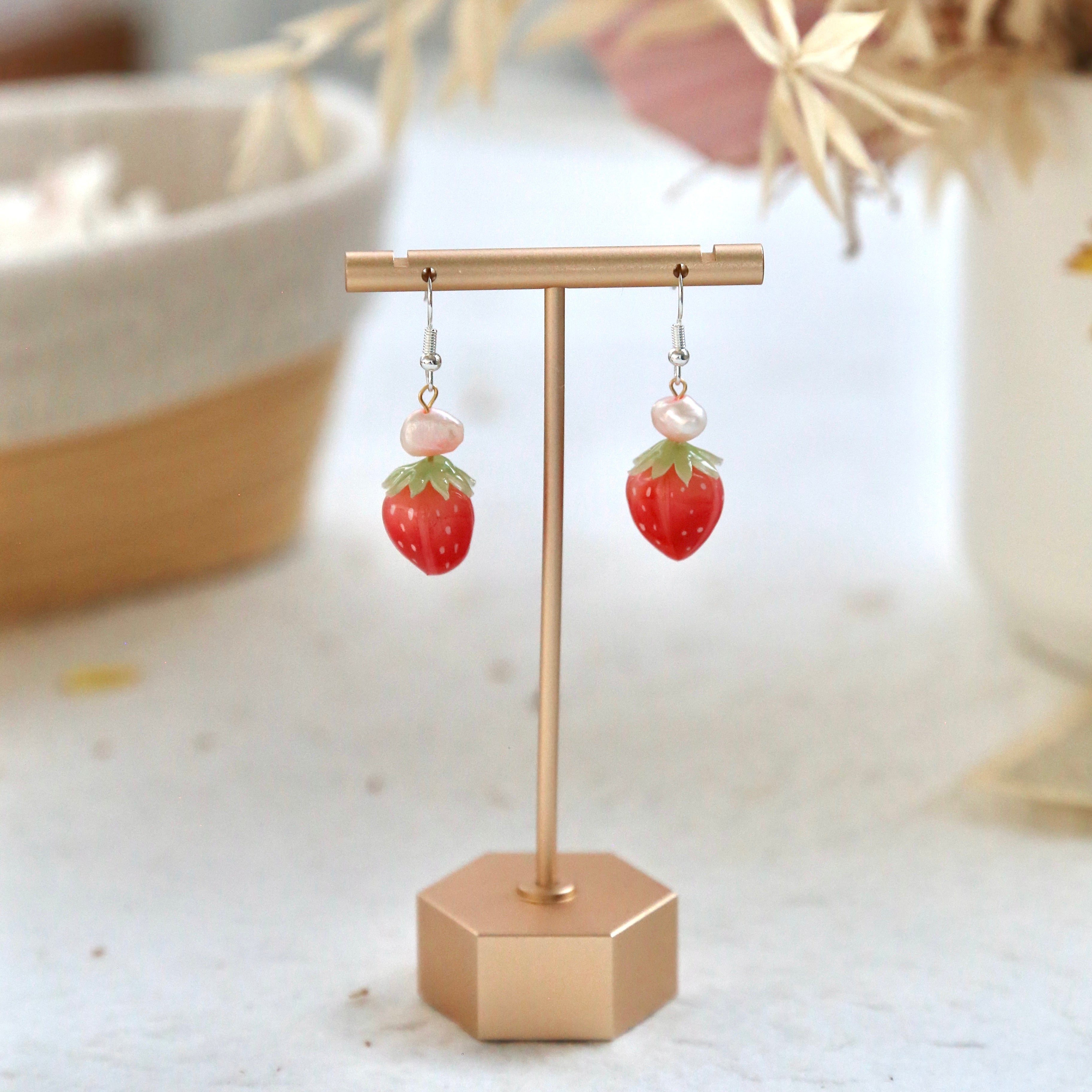 Retro Strawberry Popsicle Mismatch Plastic Earrings - $7 - From Reba