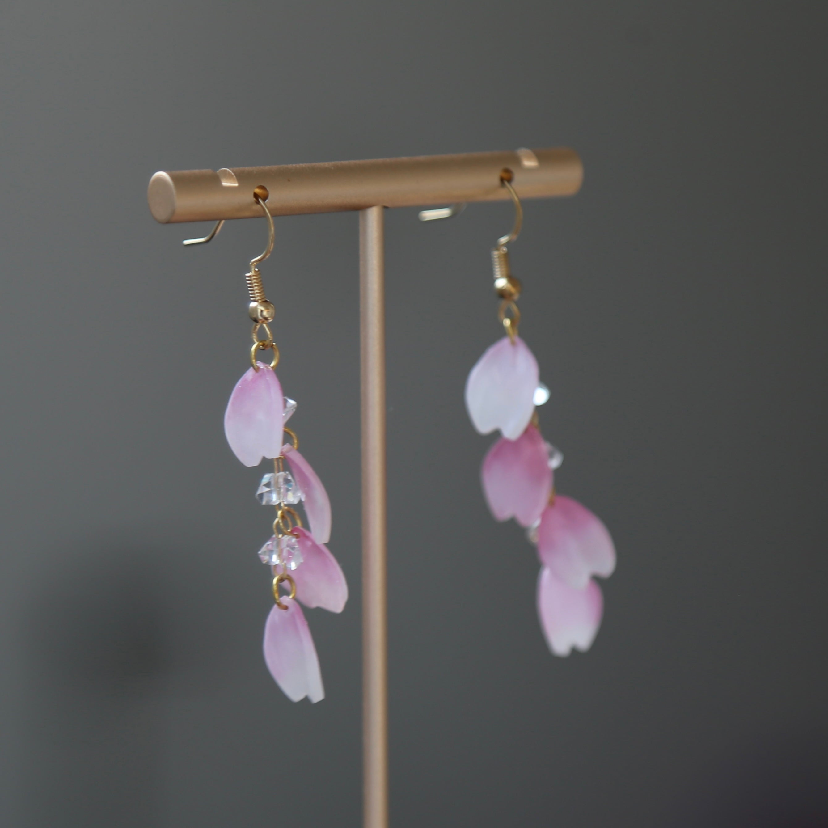 Shrink Plastic Sakura Petal Earrings