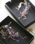 Wisteria Resin Wire-Wrapped Ear Cuffs