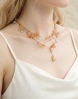 Orange Blossom Crystal Drop Necklace