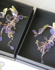 Wisteria Resin Wire-Wrapped Ear Cuffs