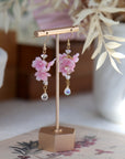 Shrink Plastic Sakura Blossom Earrings