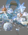 Iridescent Sakura & Starfish Shell Blue Hair Claw
