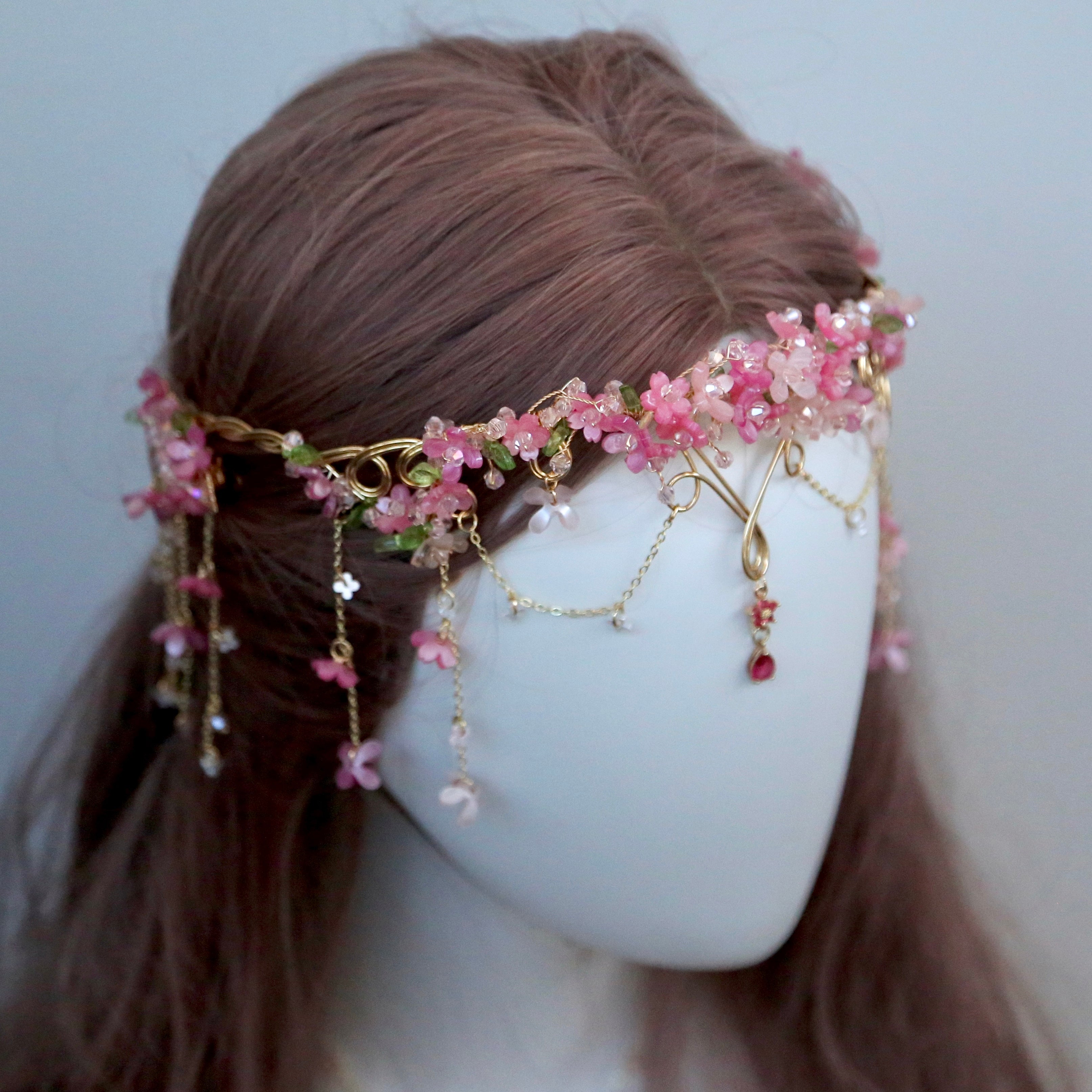 Vintage Silk Cherry Blossom Headband BowlofCorksFlowerFieldBarnWedd  main image 4