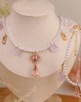 Hydrangea Pearl Star Drop Necklace