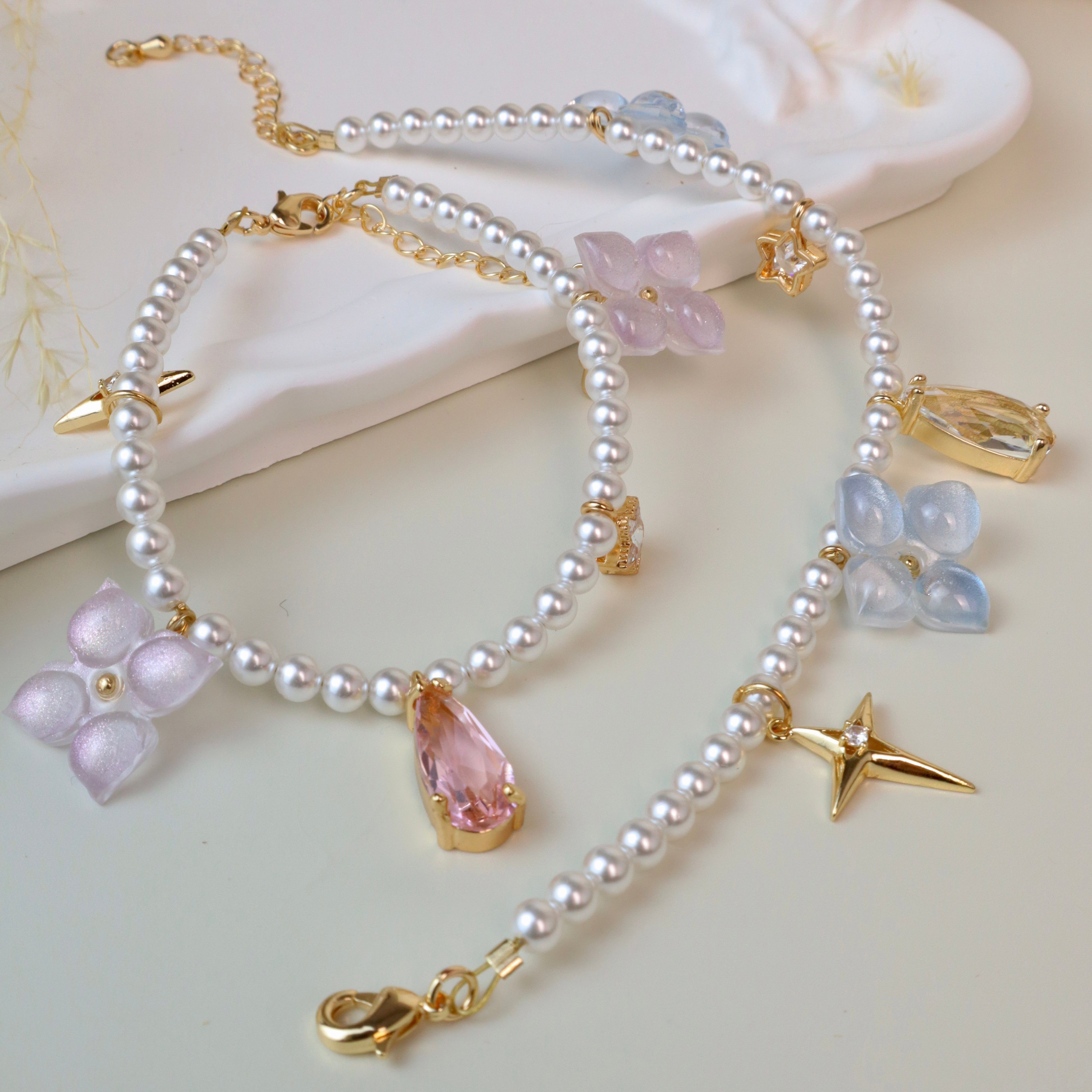 Hydrangea Pearl Star Drop Bracelet – SWEETSHOP JEWELRY