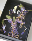 Wisteria Resin Wire-Wrapped Ear Cuffs
