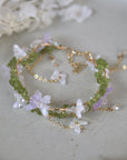 Green Peridot & Purple Butterfly Bracelet
