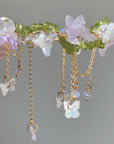Green Peridot & Purple Butterfly Bracelet
