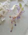 Wisteria Resin Wire-Wrapped Ear Cuffs
