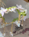 Green Peridot & Purple Butterfly Bracelet