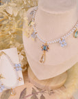 Hydrangea Pearl Star Drop Necklace