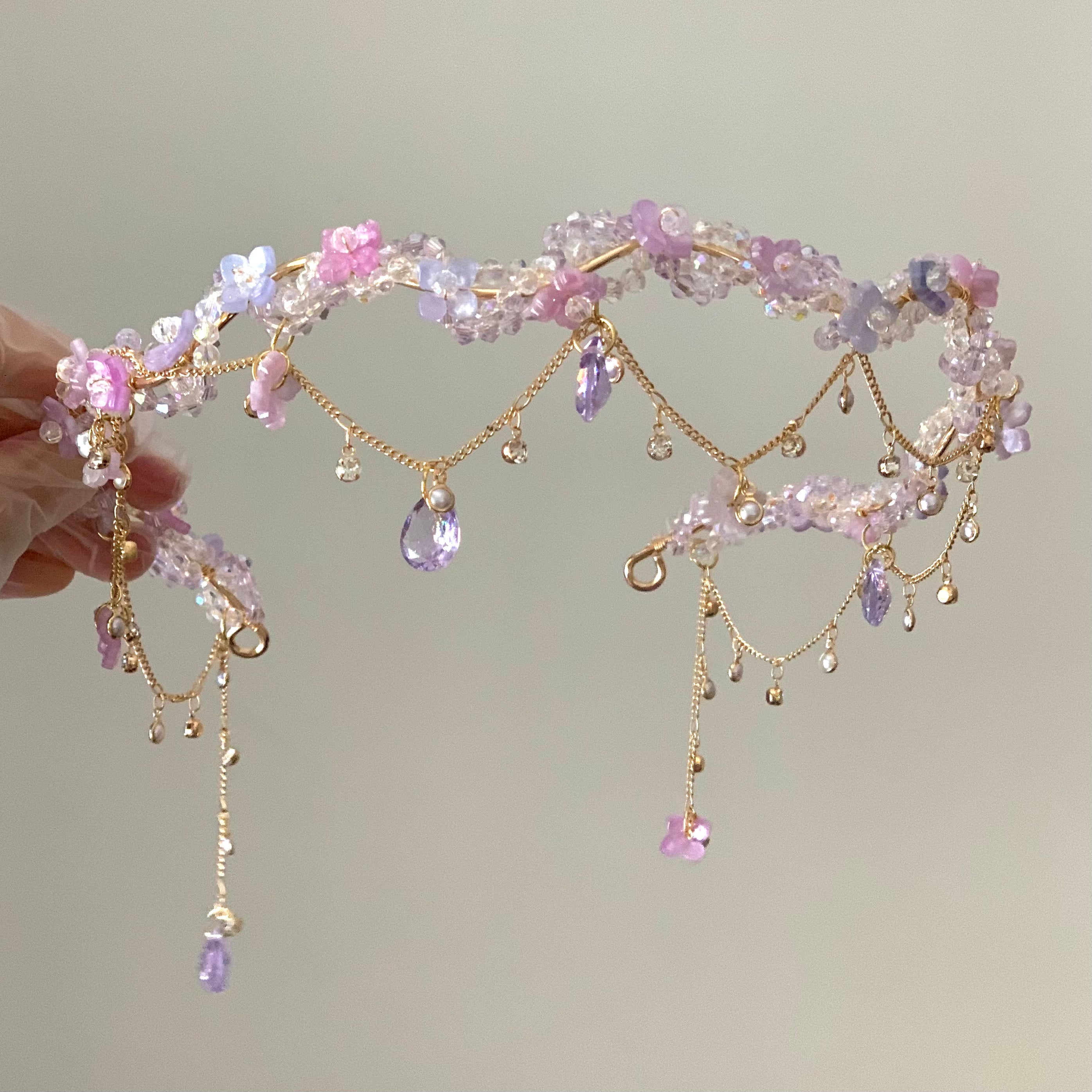 Hydrangea Crystal Tiara Headband