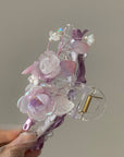 Purple Rose Claw Clip