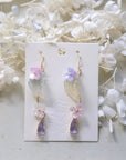 Pink Lavender Hydrangea Leaf Earrings