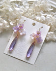 Pink Purple Hydrangea Cluster Earrings