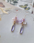 Pink Purple Hydrangea Cluster Earrings