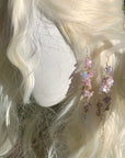 Hydrangea Crystal Tassel Earrings