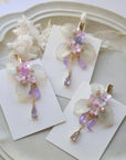 Pink Purple Hydrangea Leaf Hair Clip