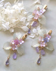 Pink Purple Hydrangea Leaf Hair Clip