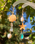 Asymmetric Yellow Shell Pearl Earrings