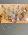 Double-Layer Shell & Pearl Necklace