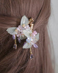 Pink Purple Hydrangea Leaf Hair Clip