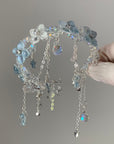 Silver Blue Hydrangea Bracelet