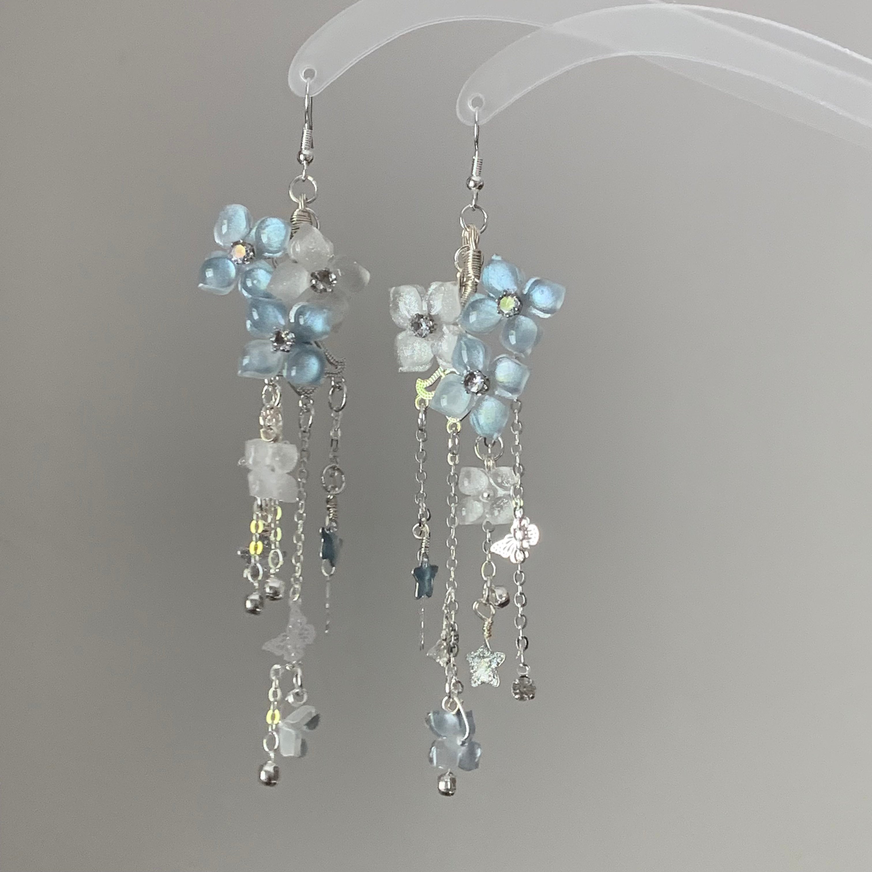 Shrink Plastic Long Hydrangea Tassel Earrings – SWEETSHOP JEWELRY
