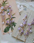 Hydrangea Crystal Tassel Earrings